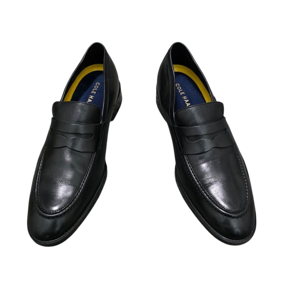 Cole Haan Hawthorne Penny Loafers Shoes Mens Size 12M Black Leather Slip On